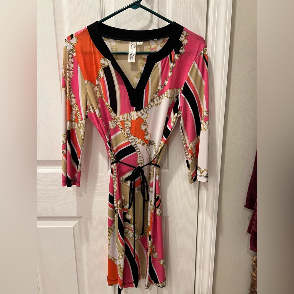 Stylish Pink and Black Women's Dress